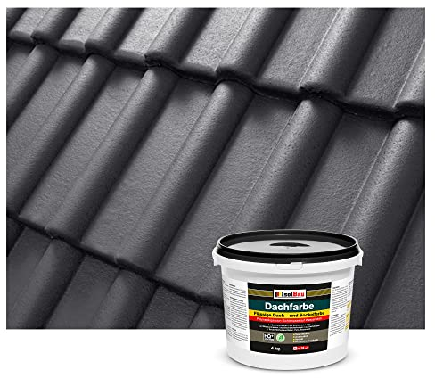 Isolbau Peinture de toiture - Peinture de façade Nano - 4 kg - Peinture à base d'eau - Sans solvant, imperméable, résistante aux UV - Anthracite
