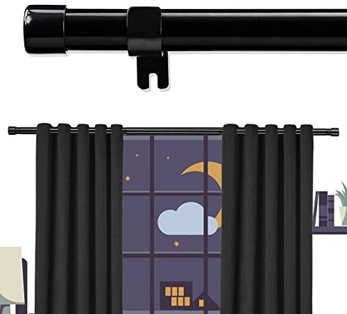 Bastone per tende extra lungo nero 120-170 per tende pesante, 2,5 cm, resistente, per finestre, con staffe regolabili, facile da installare, semplici aste per tende da esterno per patio, soggiorno
