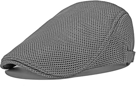 Flatcap Herren Sommer, Schiebermütze Flatcap Sommer Mesh Flache Kappe Newsboy Schirmmütze, Schirmmütze Herren Sommer Hut Kappe Flatcap Schiebermütze Einstellbar 55 cm - 60 cm