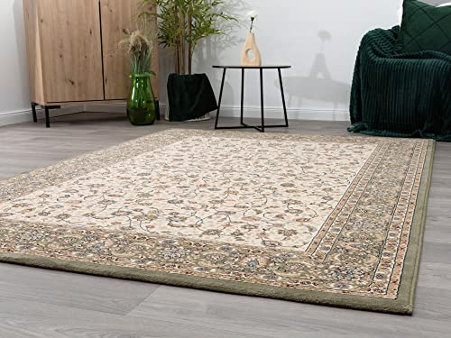 Steffensmeier Wohnzimmerteppich Classical Quality | Wohnzimmer | Beste Qualität | Orientalisch | Floral Grün, Größe: 67x230 cm