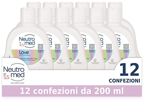 Neutromed, Detergente Intimo Love con Complesso Protezione Attiva, Azione Protettiva, Confezione da 12 flaconi da 200ml