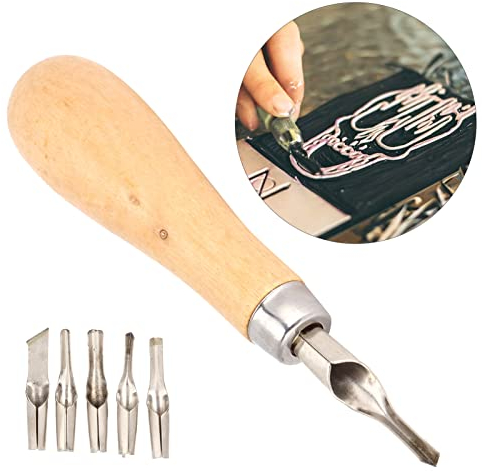 Set da 2 Pezzi in Linoleum con 10 Teste di Taglio Strumenti Per Taglierina in Linoleum Coltello Per Incisione Intaglio Coltello Per Intaglio del Legno Fai-da-te Strumento Per La Lavorazione del Legno