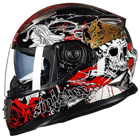 RUYICZB Casque De Moto Intégral Approuvé par Le Dot, Double Pare-Soleil, Casques Rabattables avec Système De Ventilation Électrique, Casque Quatre Saisons pour ATV Crash Racing,G,XL