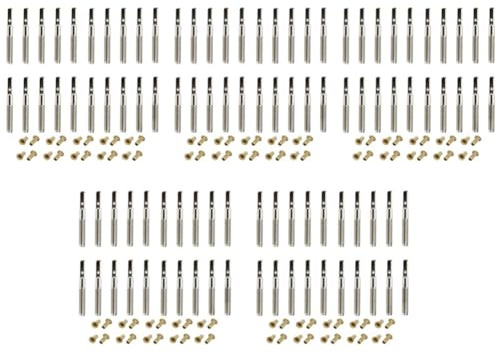 Tyatocepy 100 Stück Leier Harfe Stimmen Nägel mit 100 Stück Nieten Set für Leier Harfe Klein Harfe Musikalisch Saiten Instrument