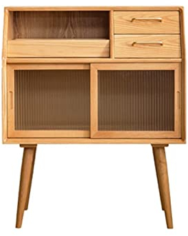 MOOWI Weinschrank Prägnantes Holz-Sideboard, Weinschrank, Buffettisch, hohe Konsole, Esszimmer-Server-Aufbewahrungsschrank Barschrank