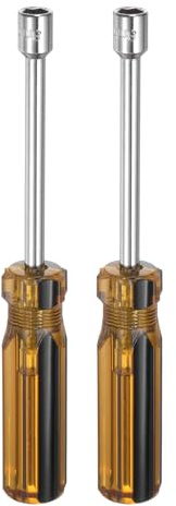 QUARKZMAN 2 Piezas Destornillador de Tuerca Hexagonal Métrica de 8 mm de Acero al Carbono con Mango Ergonómico de PVC Agarre Antideslizante Llave de Vaso No Magnética