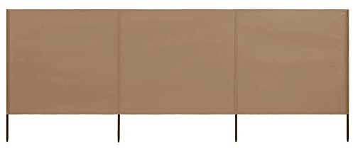 ZEYUAN Paravent 3 Paneele, Stoff, 400 x 160 cm, Taupe, wind- und UV-beständig, Sichtschutz für Balkon, Garten