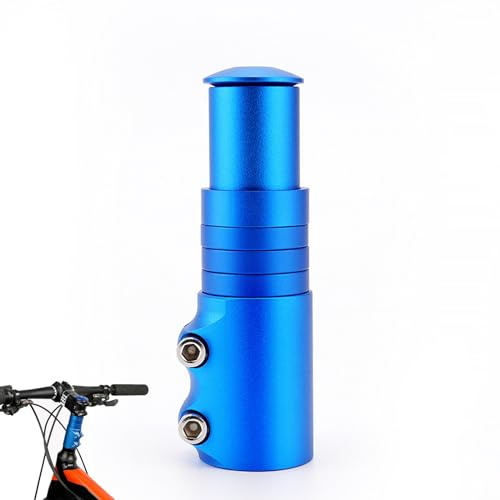 SJDOFU Lenkererhöhung, Aluminium Legierung Fahrrad Lenker Vorbau Extender Adapter für Mountainbike Rennrad MTB (Blau)