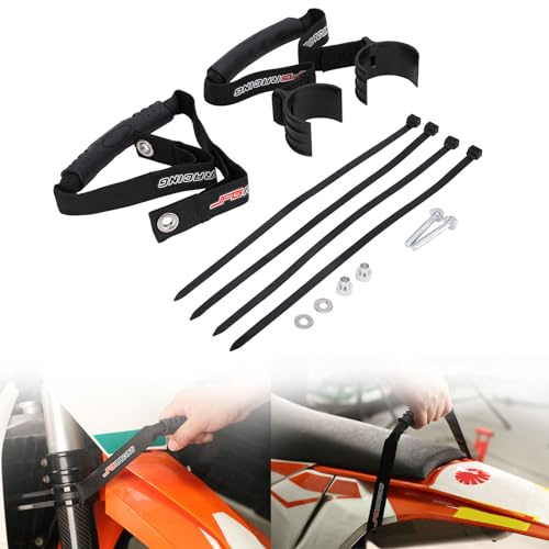 Dirt Bike Bärgningsbälte fram bak Tugger Pull Grab Sätesbälte rep universal för motorcykel Pit Bike Off Road Motocross Enduro svart