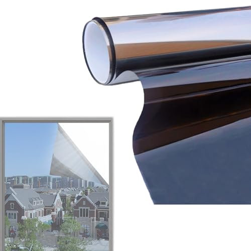 Spiegelfolie Fenster Sichtschutz, Fensterfolie Spiegelfolie, Selbstklebend Spiegelfolie Sonnenschutzfolie Innen, Fensterfolie Blickdicht Von Aussen, Hitzeschutz Sonnenschutz Sichtschutzfolie UV Schutz