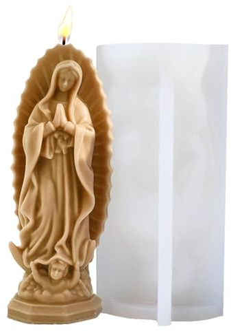 Beata Vergine Maria - Stampo per candele in silicone, per intonaco di resina, aromaterapia, sapone, decorazione per torte, candela di cera di soia, sapone, argilla, gesso, resina sintetica