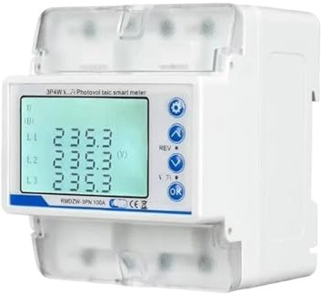IONQXIDLD Disjoncteur LCD contrôlé RMDZW-3PN 100A, triphasé, 4 Fils, Compteur Intelligent, Retard de Perte de débordement, Protection Contre la Perte de Phase, réenclenchement
