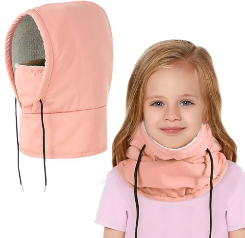AYPOW Passamontagna Invernale Termico per Bambino 4-7 Anni, Impermeabile Antivento Caldo Maschera da Sci Scaldacollo con Cappuccio in Pile, Berretti Cappello per all'Aria Aperta, Ragazzi Ragazze
