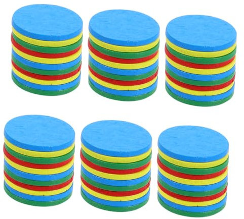 MOLUCKFU Holzspielchips Kinder Bunt Selbstgemacht Spielmünzen 128 Stück Rund Spielrequisiten Für Sortieren Und Belohnung
