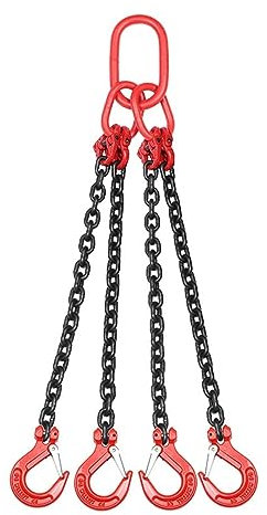 Heavy Duty G80 Manganese Steel Lifting Chain Sling Set 2 Tons 4 Legs 1 Meter Cargo Security Towing Handling Industrial Grade Lifting Hook Included