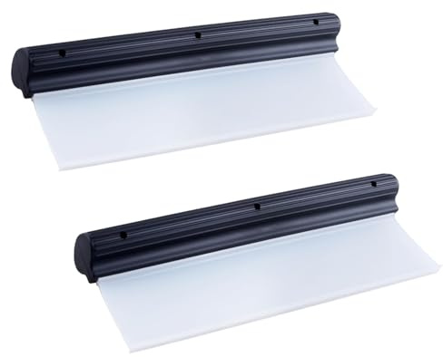 LEONTOOL 12 Silicone Car Squeegee 2 Pack Flexible T-Bar Water Blade for Auto or Home Use, Automotive Water Wiper Water Scraper Tool of Windshields, Windows, Shower Glass, Mirrors with Ergonomic Grip