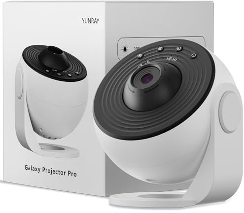 YUNRAY Galaxy Projector Pro, Proiettore Galassia Proiettore di Stelle con 1 Diapositive in Vetro HD Planetario Luce Notturna Cielo Stellato per Camera Bambini Regalo Compleanno Natale