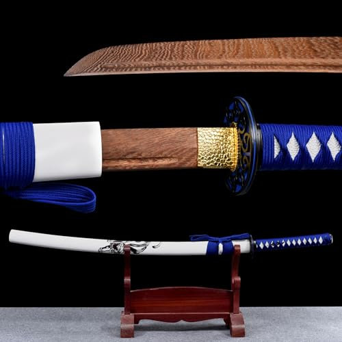 HJHUUA Katana in Palissandro Naturale,Bokken Fatto a Mano,Spada Samurai Giapponese in Legno per Kendo,Allenamento,Arti Marziali,Arredamento,Cosplay,Regalo