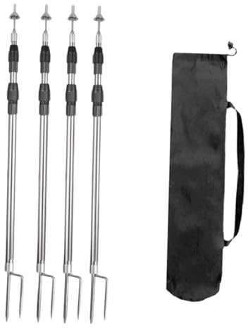 Sharplace 4-teilige Planenstangen, Ersatz-Universal-Stützstangen, Zeltstangen, Teleskop-Markisenstangen für Markisen, Wandern, Camping, Garten, 2.5 M