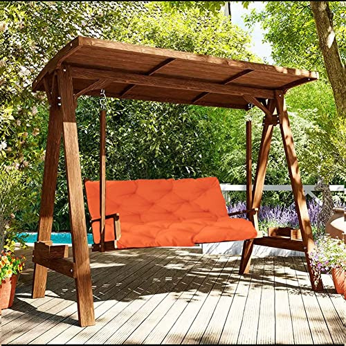 Wasserdichtes Ersatzkissen für Hollywoodschaukel, dick, 10,2 cm, Sitzpolster mit Rückenlehne, für Terrasse, Gartenmöbel, Orange, 101,6 x 101,6 x 10,2 cm