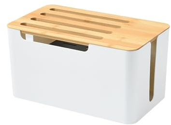 MEILISHAOMEI WiFi Router Storage Cabinet,Wireless WiFi Router Storage Box,WiFi Box Holder,No Signal Blocking Router Cabinet,Shelf Power Strip and Cable Management Hider Rack