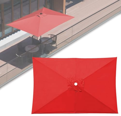 ESOYAWE Toile De Parasol De Rectangulaire Remplacement, 3m×2m 6 Baleines Auvent De Remplacement pour Parasol, Housse De Rechangepour Parasol De Jardin Terrasse Plage, 7 Coloris Disponibles