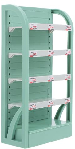 Milisten Jeu De Simulation Épicerie Étagères De Miniatures Présentoir Multicouche Meuble De Rangement pour Maison De Poupée Accessoires pour Jeux De Rôle pour Garçon Fille