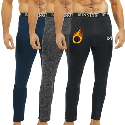 MEETYOO Herren Lange Unterhosen 2er/3er Pack Kompressionshose Thermounterwäsche Männer Thermo Unterwäsche Skiunterwäsche Funktionsunterwäsche Winter Warme