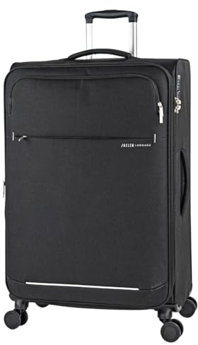 Jaslen - Maletas Grandes - Maleta Grande Blanda de Tela Extensible. Trolley Maletas de Viaje Blandas y de Tela Resistentes. Maletas de Viaje Candado de Combinacion TSA, Negro