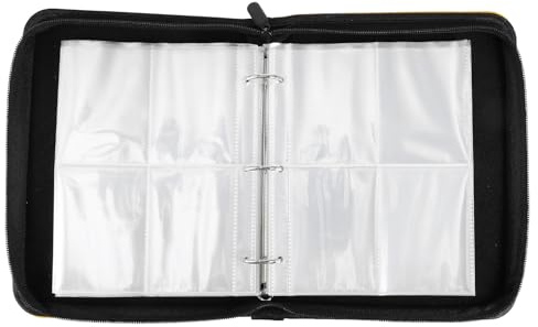 GARIOUANS Album Carte da Gioco Collezionabili Nero con Tasche Doppie Protettive Custodia Porta Carte da Collezione Sicura e Resistente per Foto Cartoline e Trading Cards Standard