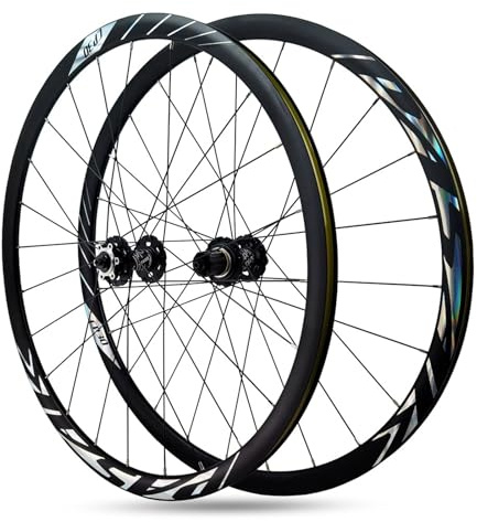 700C Racercykelhjulset Skivbroms Snabbkoppling 9x100mm/10x135mm Aluminiumlegering Fälghöjd 30mm 24H Navstöd 8-9-10-11 12-växlad(Black hub)