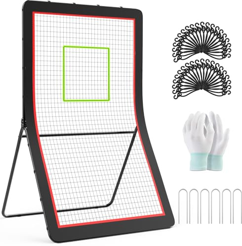 Lacrosse Rebounder, verstellbar mit 5 Winkeln, Baseball-Rebounder, stabiler und langlebiger Volleyball-Rebounder, geeignet für Softball, Lacrosse-Fußball-Training, Rebounder-Netz, geeignet für jedes