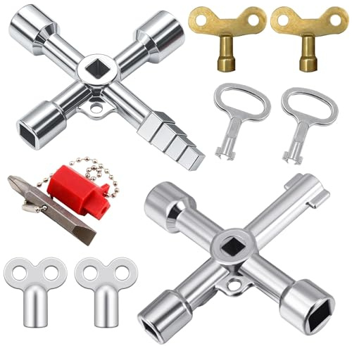 PANYI 8 Chiave Sfiato Termosifone Tra Cui Chiaves a Croce Chiave Quadrata e Chiaves Triangolare per Rubinetto e Contatore Acqua