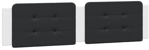 mtlskopl Kopfteil 200 cm Kunstleder Schwarz-Weiß Quersteppung Wandkissen mit Schaumfüllung zum Aufhängen Modernes Design für Bett 200 cm und Schlafzimmer