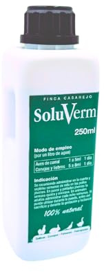 SoluVerm – Complemento líquido Natural para gallinas, palmípedas y Conejos – Apoyo digestivo y Confort intestinal – 250 ml