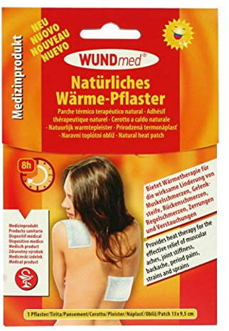 5 x Wundmed Wärmepflaster, Hypoallergen Wärmetherapie Pflaster - 1 Stück (13 x 9,5 cm)