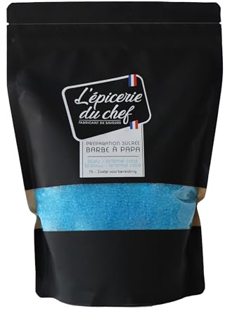 Epicerie du Chef Préparation Sucrée Bleue pour Barbe à Papa - Gout Cola - Sucre Barbe à Papa Bleu - 1,04 kg - EDC8739