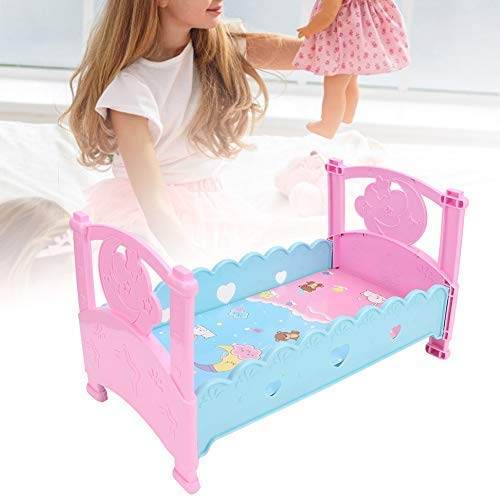 Doll Bed Toy, Simulation Doll Bed Cribs Furniture Mini Princess Doll Bed Baby Play House Toys Accessories