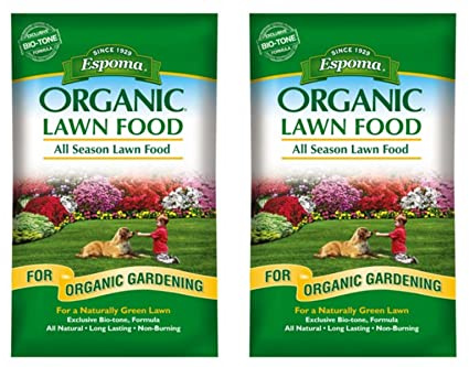 Espoma Organic All Season Lawn Food - Organic Lawn Fertilizer with the Exclusive Bio-tone Formula. Slow Release Long Lasting Feeding for all Lawns - Pack of 2