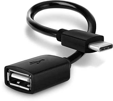 CELLONIC OTG Kabel für Samsung Galaxy S23, S22, S21, S20, S10, S9, A52, A51, A50, A22, A12 - Handy On The Go Adapter USB C Type C Stecker auf USB A Buchse, Host Anschluss Adapterkabel PVC Schwarz