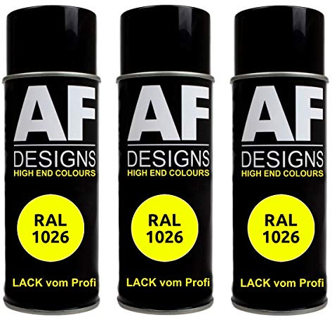 Alex Flittner Designs 3 Spraydosen RAL1026 LEUCHTGELB, glänzend | 3 Spraydosen RAL1026 LEUCHTGELB, glänzend – Ausführung und Lieferumfang gemäß gewählter Angebotsvariante