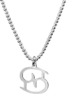 SILBERMOOS Sternzeichen Damen Kette Krebs Cancer, Anhänger mit Kugel-Kette 45 cm diamantiert aus Italien, 925 Sterling Silber