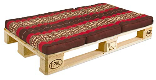 Handelsturm Thaikissen Palettenpolster 80x120 cm Kissen Auflage für Europaletten edles Polster Elefanten rot