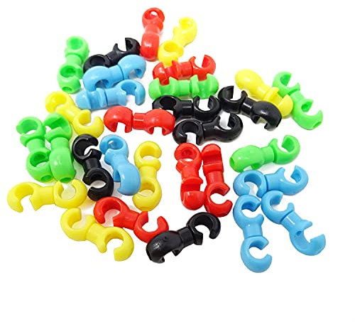 Honbay 30PCS Plastic Bike Cable Clips Bicycle Rotating S-Hook Clips Cycling Shift Cable Brake Gear Cable Housing Fixing Holder for MTB Road Bike Folding Bike (5 Color)