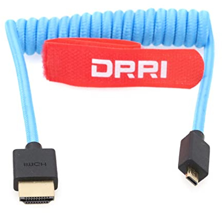 DRRI Cable trenzado en espiral de alta velocidad 8K Micro HDMI a HDMI 2.1 para cámara Sony F55 A6600 a7S A7S3 A74 BMPCC4k a Atomos Ninja Ninja V