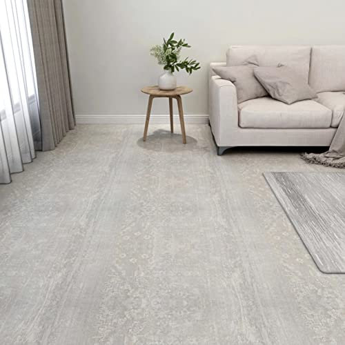 Gecheer 55 STK. PVC Laminat Dielen Selbstklebend rutschfest Wasserfest Vinylboden Bodenbelag Designboden Vinyl Boden Dielen Planken 30,5 x 30,5 cm 5,11m² Hellgrau