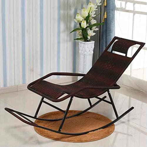 Rattan-Schaukelstuhl, traditioneller handgewebter Liegestuhl, fauler Liegestuhl, Heimfreizeitstuhl, geeignet für Garten, Hof, Balkon, Wohnzimmer (Color : Style5, Size : 122 * 79 * 46cm)