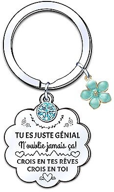 ZYMGUO Cadeau Amie Soeur Noël Courage Porte Clef Femme Homme Ami Motivation Fille Porte-clés Cadeaux D'encouragement Noël