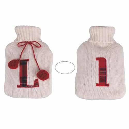 Villa d'Este Home Tivoli Wärmflasche, Weiß + Rot, 2 Liter