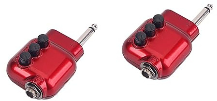 jojofuny 2pezzi Mini Preamplificatore Con Eq Controllo Volume e Connettore Per Chitarra e Elettrica Accessorio e Portatile